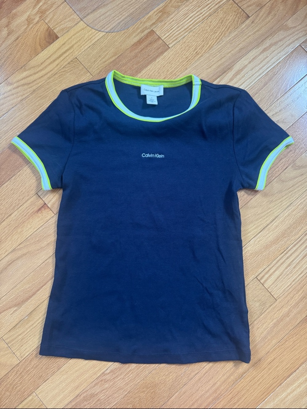 Calvin Klein Ribbed T Shirt - Picture 3 of 4